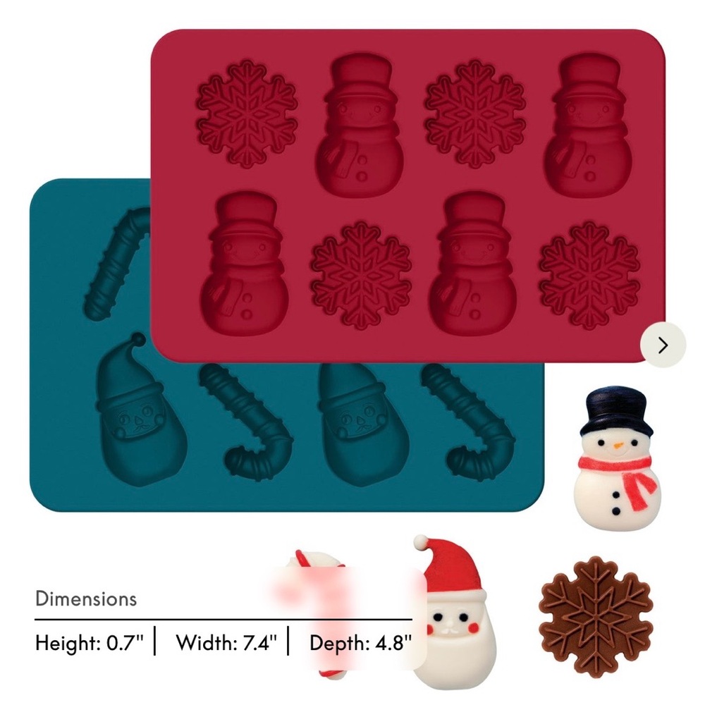 Two (2) High Quality Christmas Candy Molds. Hot Chocolate Melts, crafting, Etc